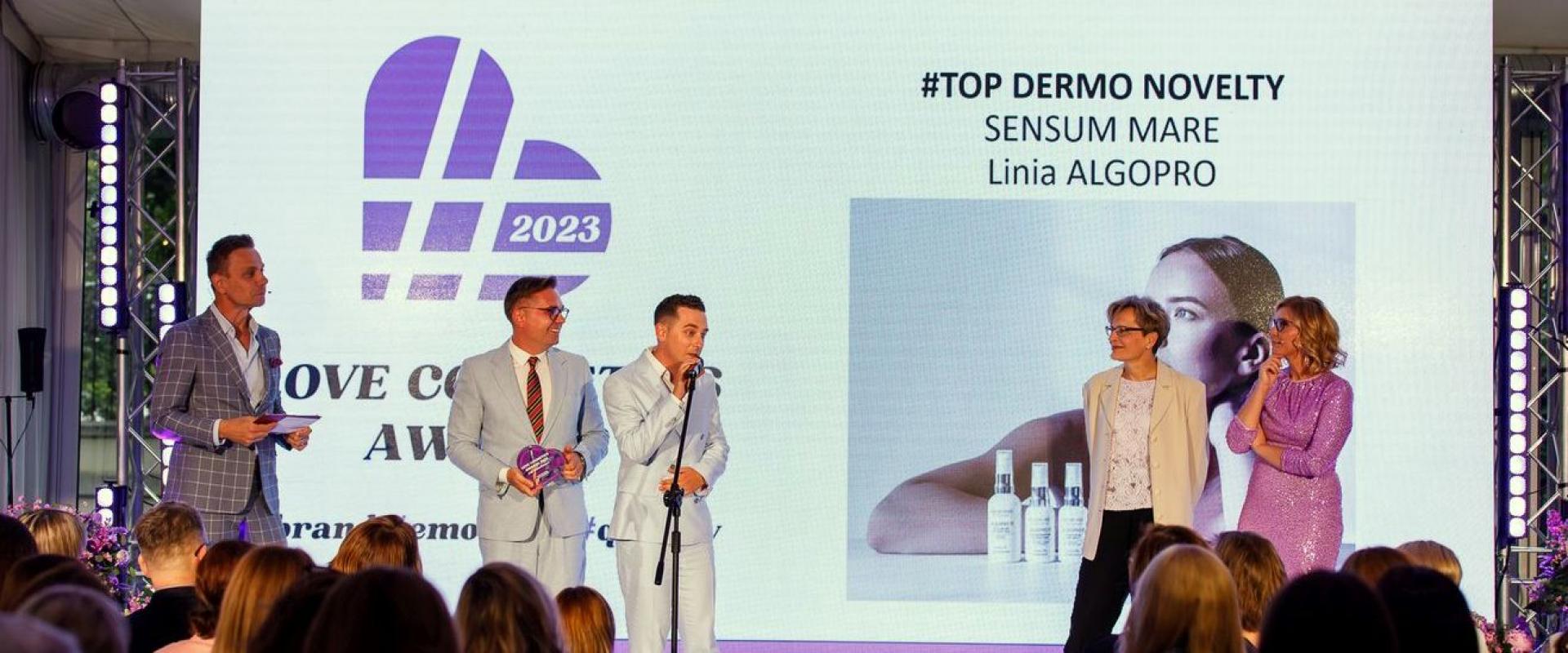Nagroda w kategorii Top Dermo Novelty Love Cosmetics Awards 2023 dla marki Sensum Mare